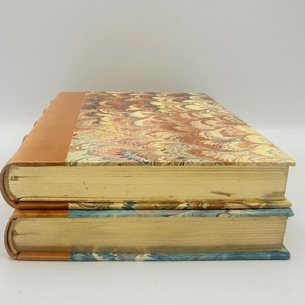 Il Papiro Firenze Leather Marbled Paper Books Set 1989 Agendas Italy